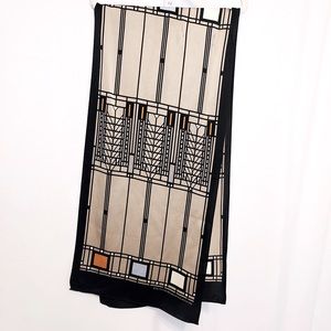 VINTAGE 80s SILK FINE ARTS MUSEUM OF SAN FRANCISCO 1984 FRANK LLOYD WRIGHT SCARF